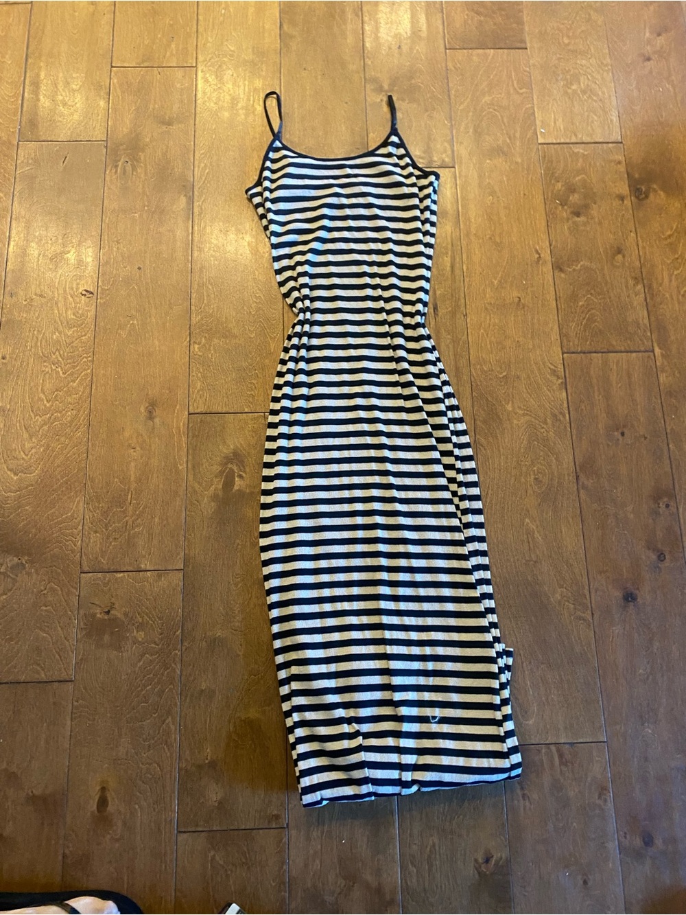 Dress Old Navy Black & tan Striped Spaghetti-strap Midi Dress, size s, like N
